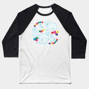 Blue animals lineart pattern Baseball T-Shirt